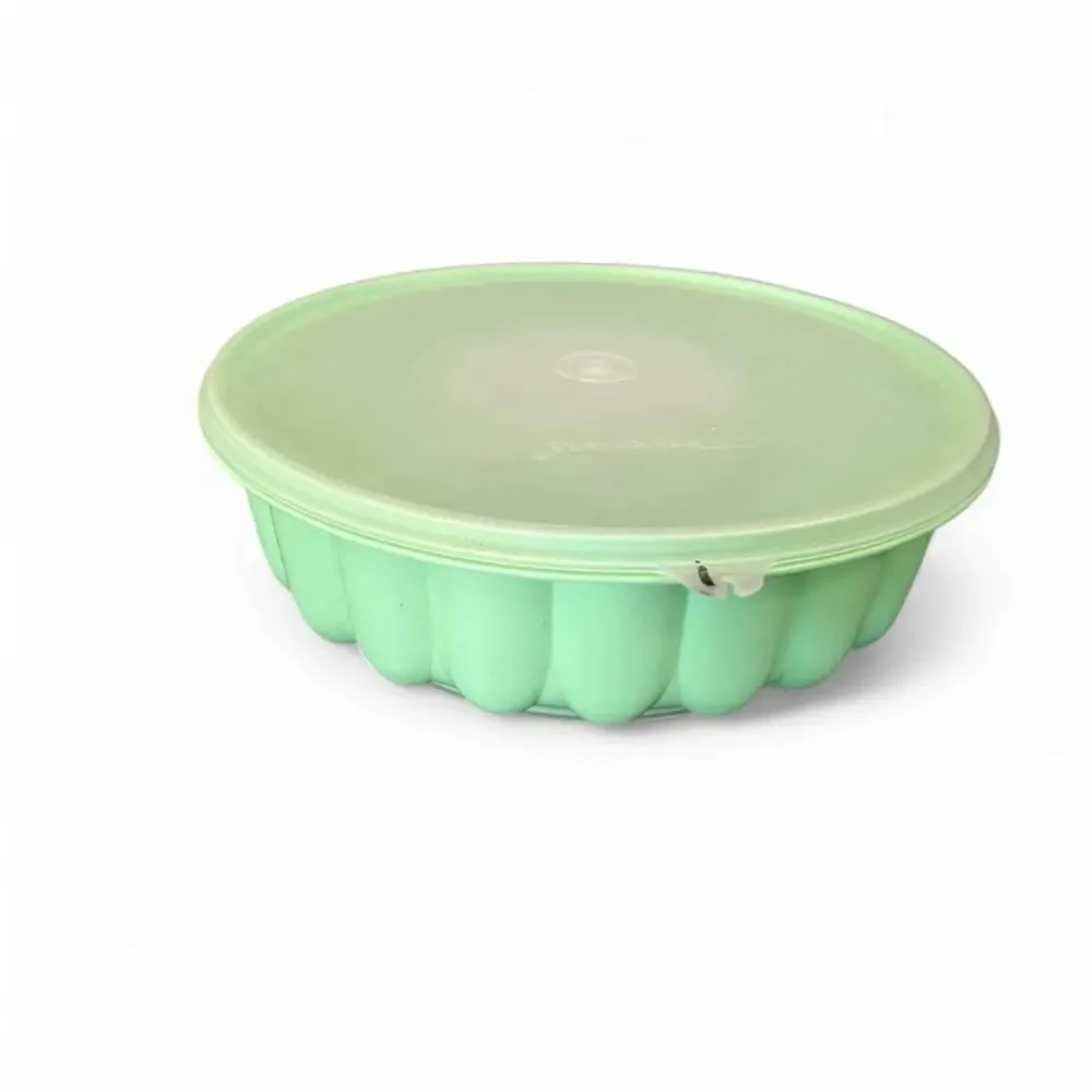 Vintage Tupperware Jel-Ring jello mold in mint green complete set